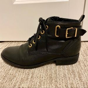 Aldo Black Leather Booties